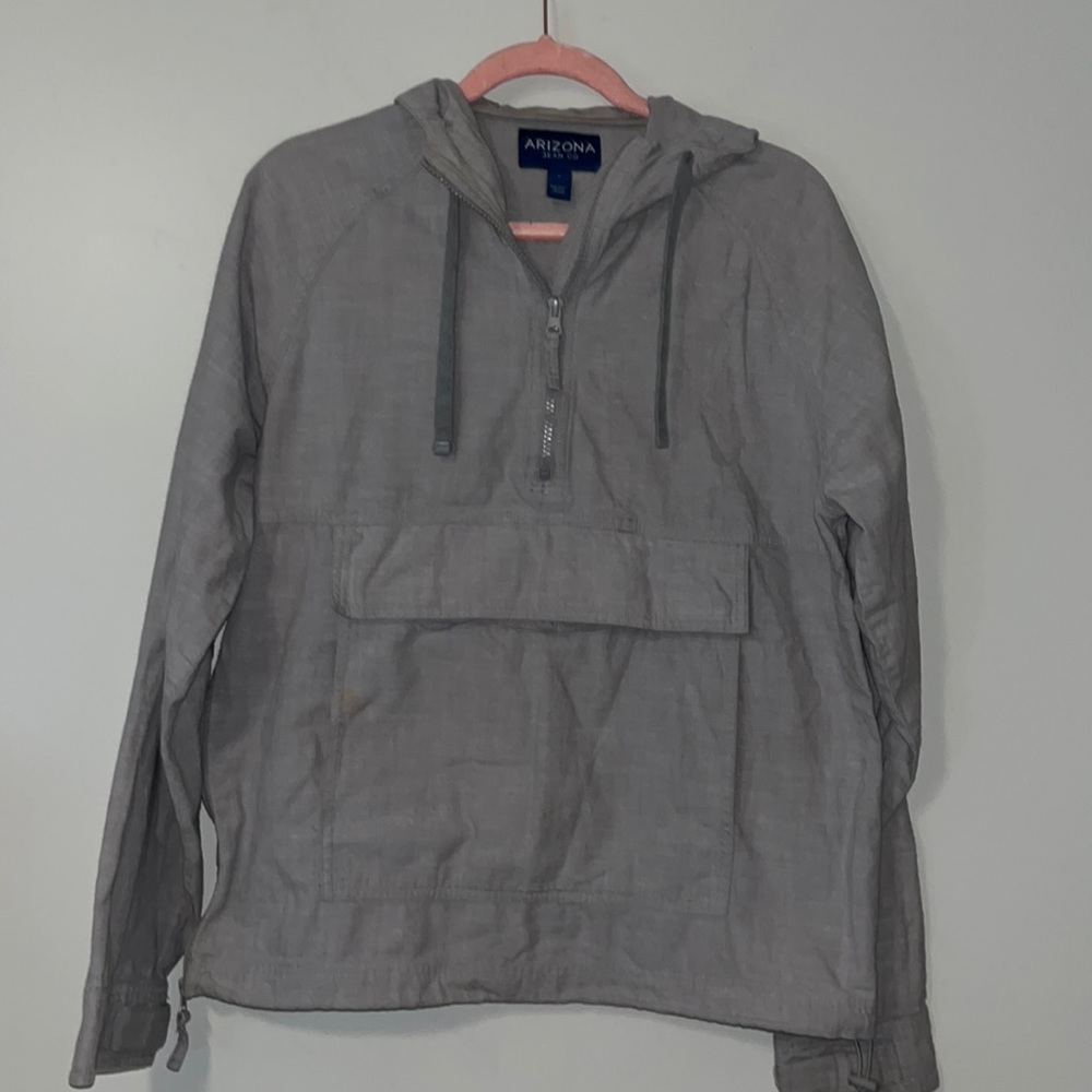 Arizona Jean Co. Women’s Gray Pullover Hooded Cotton Jacket Long Sleeve Small